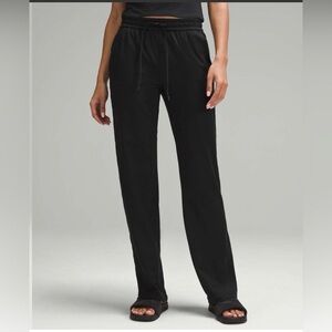 lululemon Soft Jersey Straight-Leg Pant Tall Black Mid-Rise Size 12